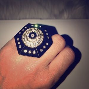 CC Skye Art Deco Cocktail Ring Size 6